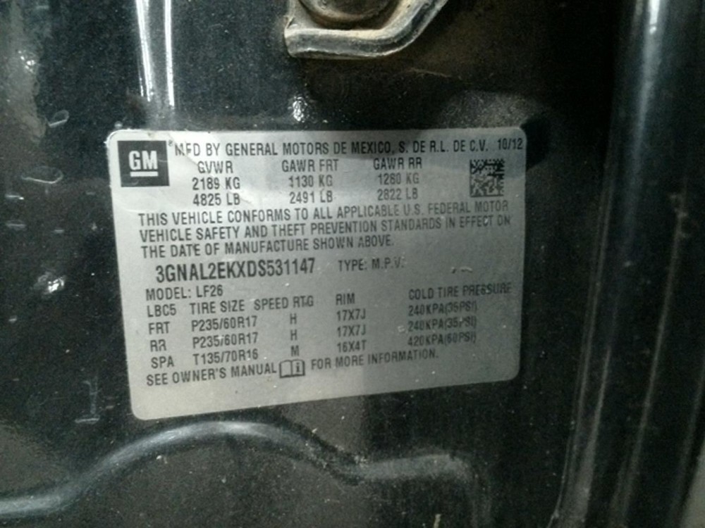 CAPTIVA S 2013 Keys/Latches/Locks 104863745