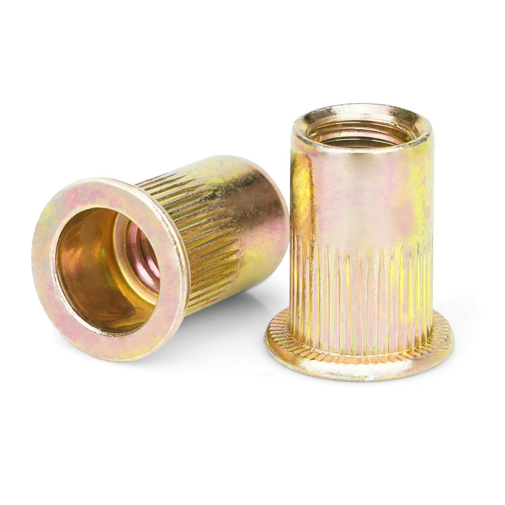 50 Pcs 5/16-18 UNC Carbon Steel Rivet Nut Flat Head Threaded Insert Nutsert SAE