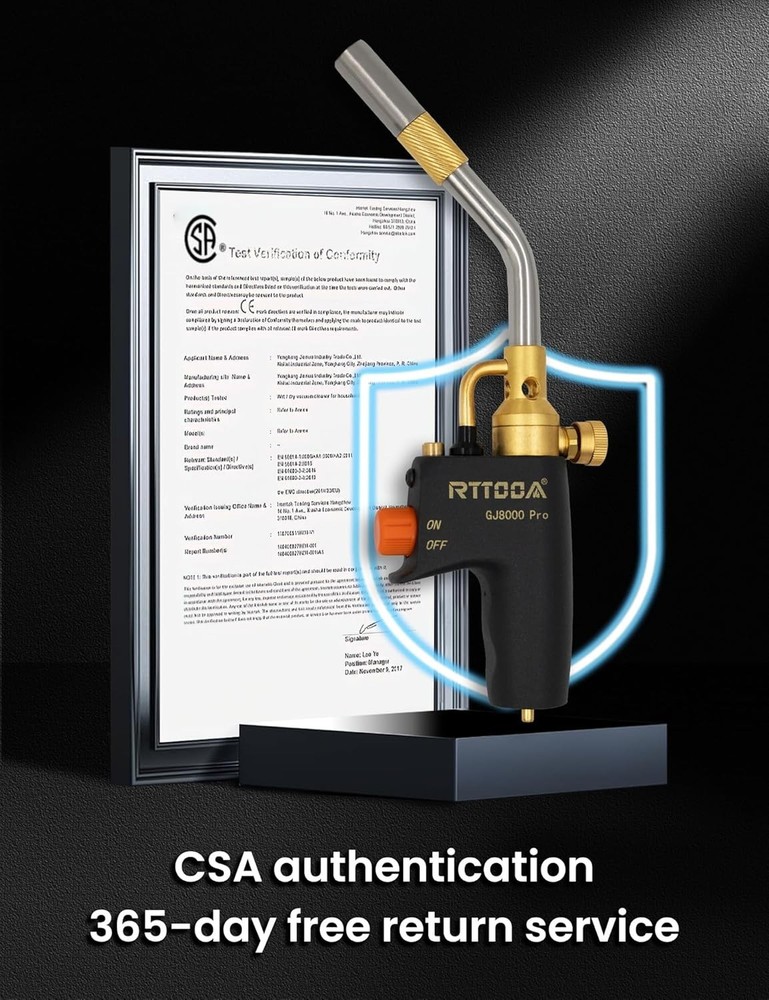 GJ-8000Pro High-Intensity Propane Torch with Trigger Start and Adjustable Flame