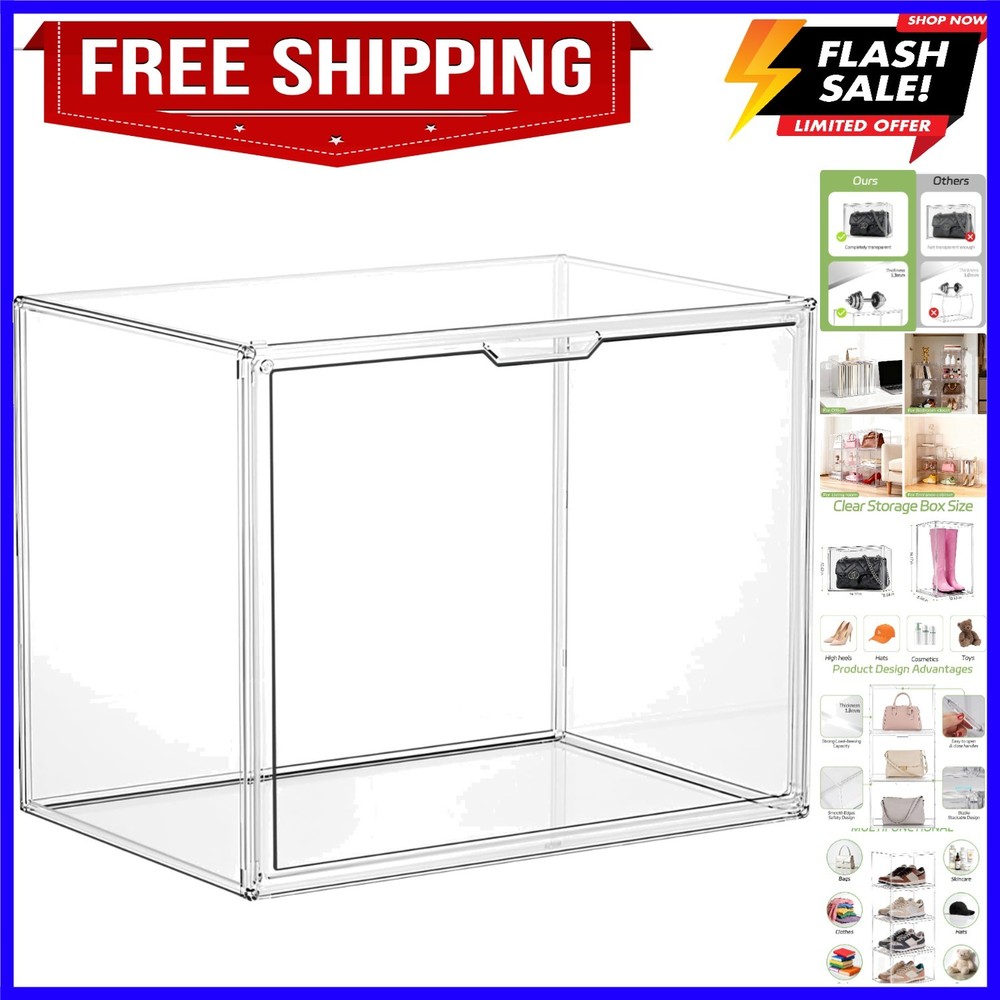 Clear Stackable Storage Bins, Acrylic Display Case, Acrylic Boxes with Lids, ...