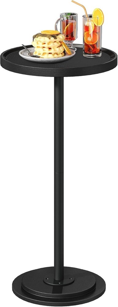 Small Round Side Table Drink Table Small Spaces Pedestal Cocktail Table