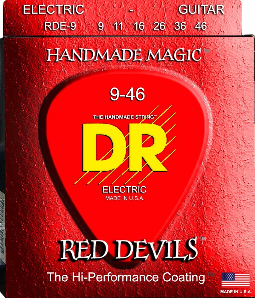DR RDE-9/46 Red Devils Coated Red Electric Guitar Strings gauges 9-46