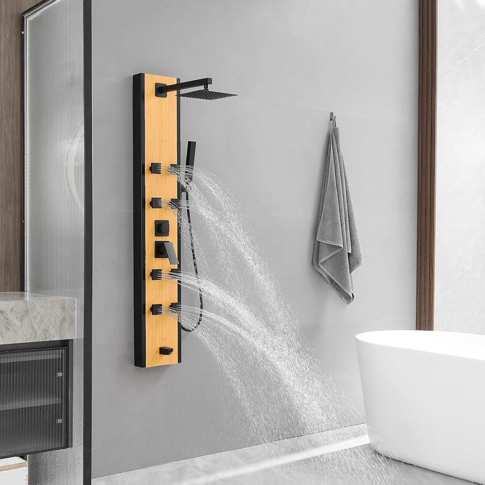 Stainless Steel Shower Panel Tower System 8 Jets Multi-Function Shower Panel ...