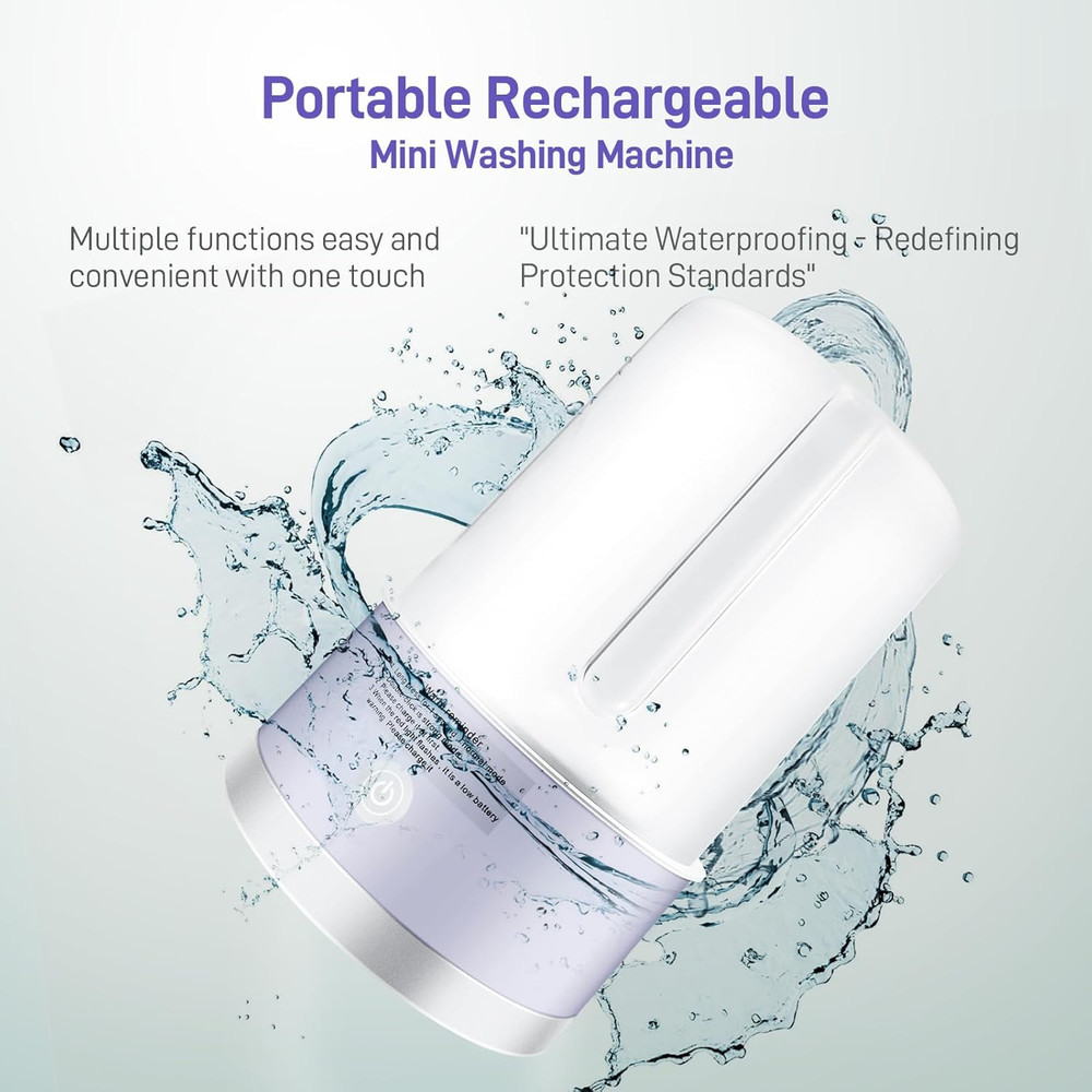 "Portable Mini Washing Machine Compact Washer Quiet Energy Efficient Purple"