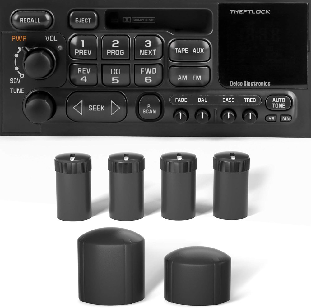 Radio Accessories 6 PCS Stereo Radio Volume Control Knobs Kit OEM Replacement fo