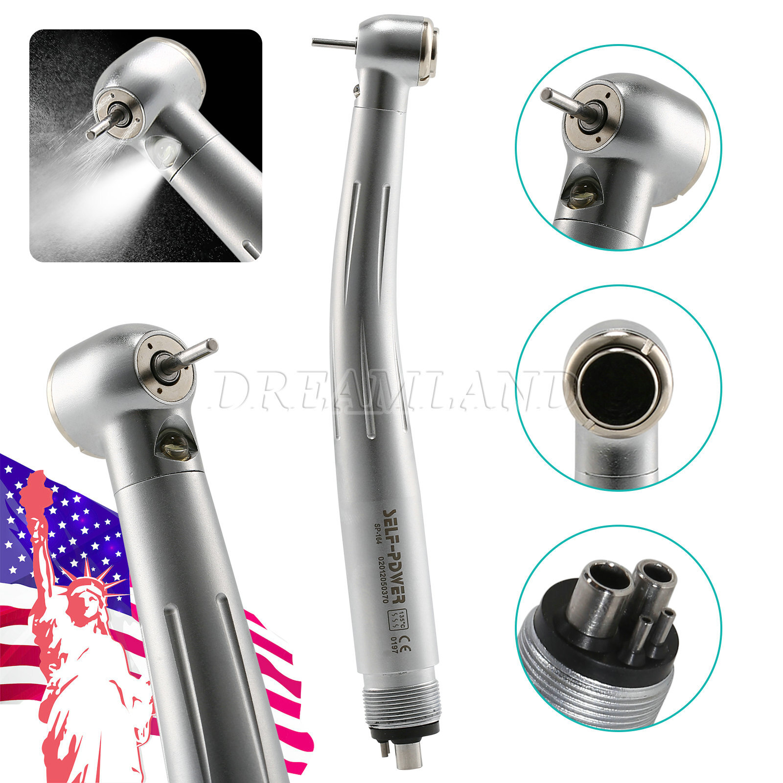 Dental Fiber Optic LED E-generator high speed handpiece Turbine 2Hole/4Hole SP