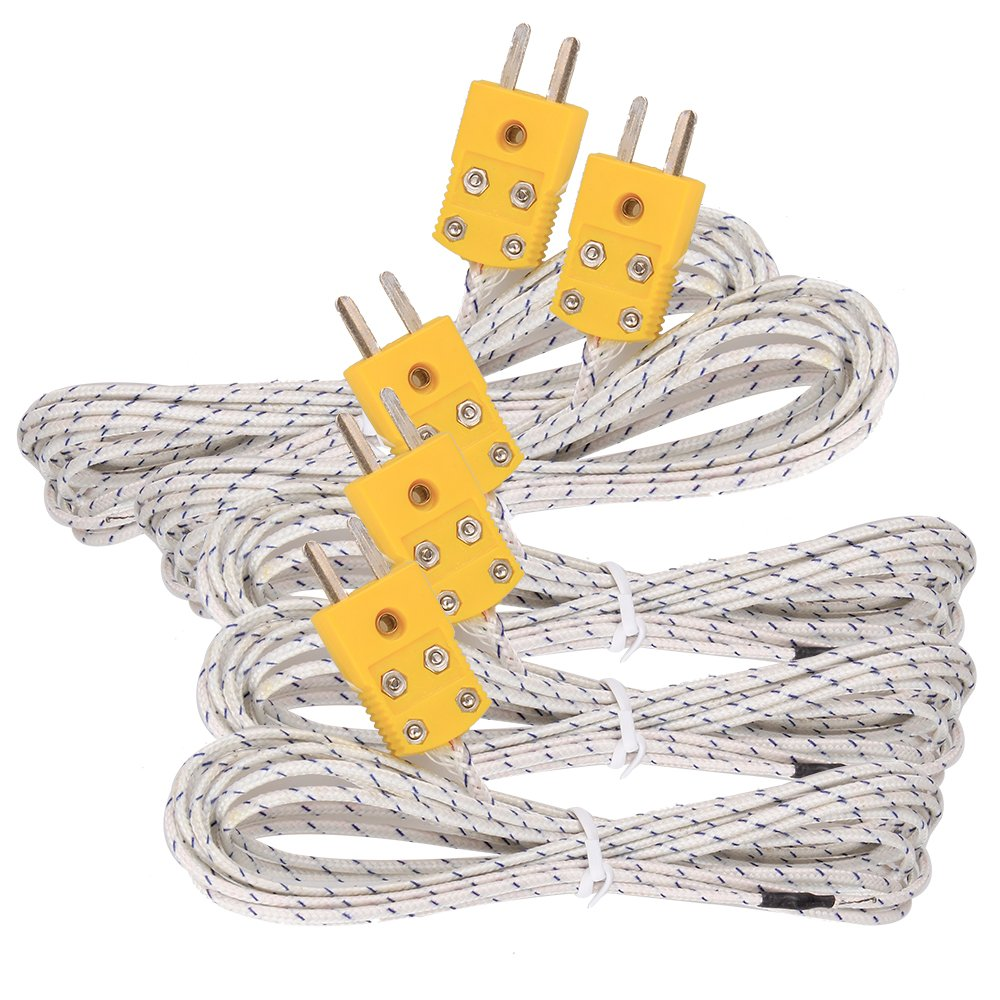 Szzijia 5Pcs 3M K Type Mini-Connector Thermocouple Temperature Probe Sensor