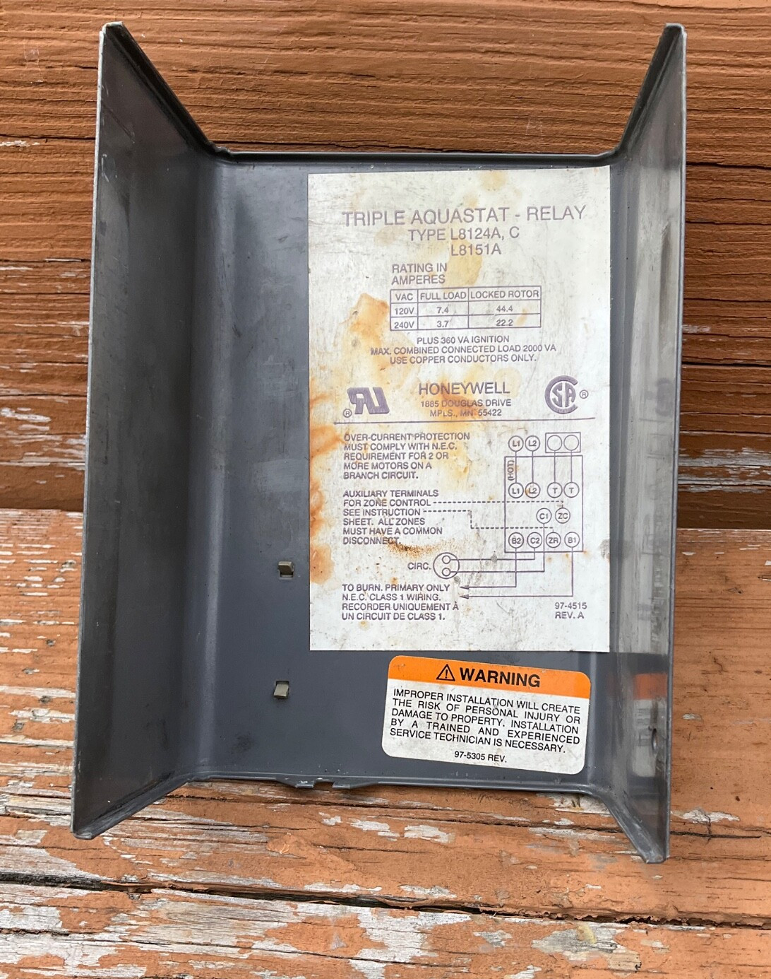 Used Honeywell Aquastat Cover