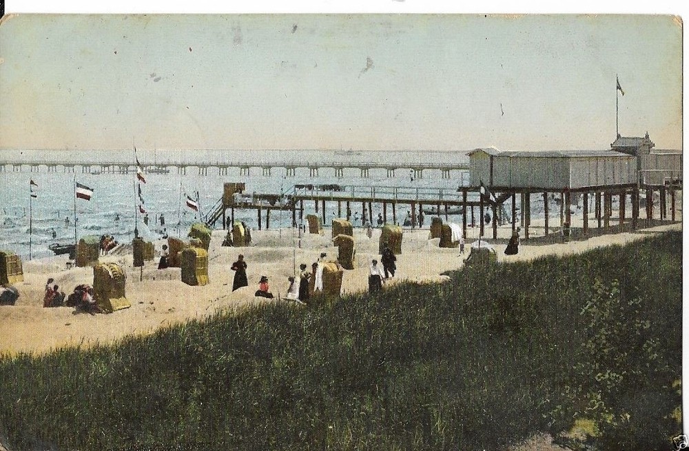 german postcard damenbad beach scene dated 1914
