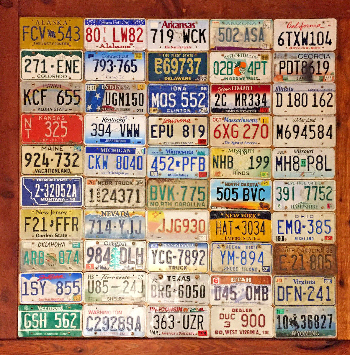 50 State Set of US License Plates in Craft Condition