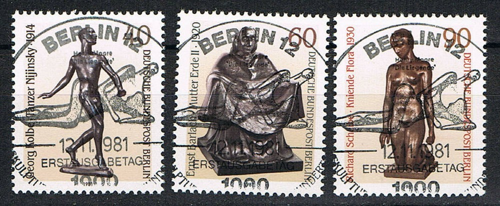 Berlin 655-657 with first day special postmark, Mi. 2.60