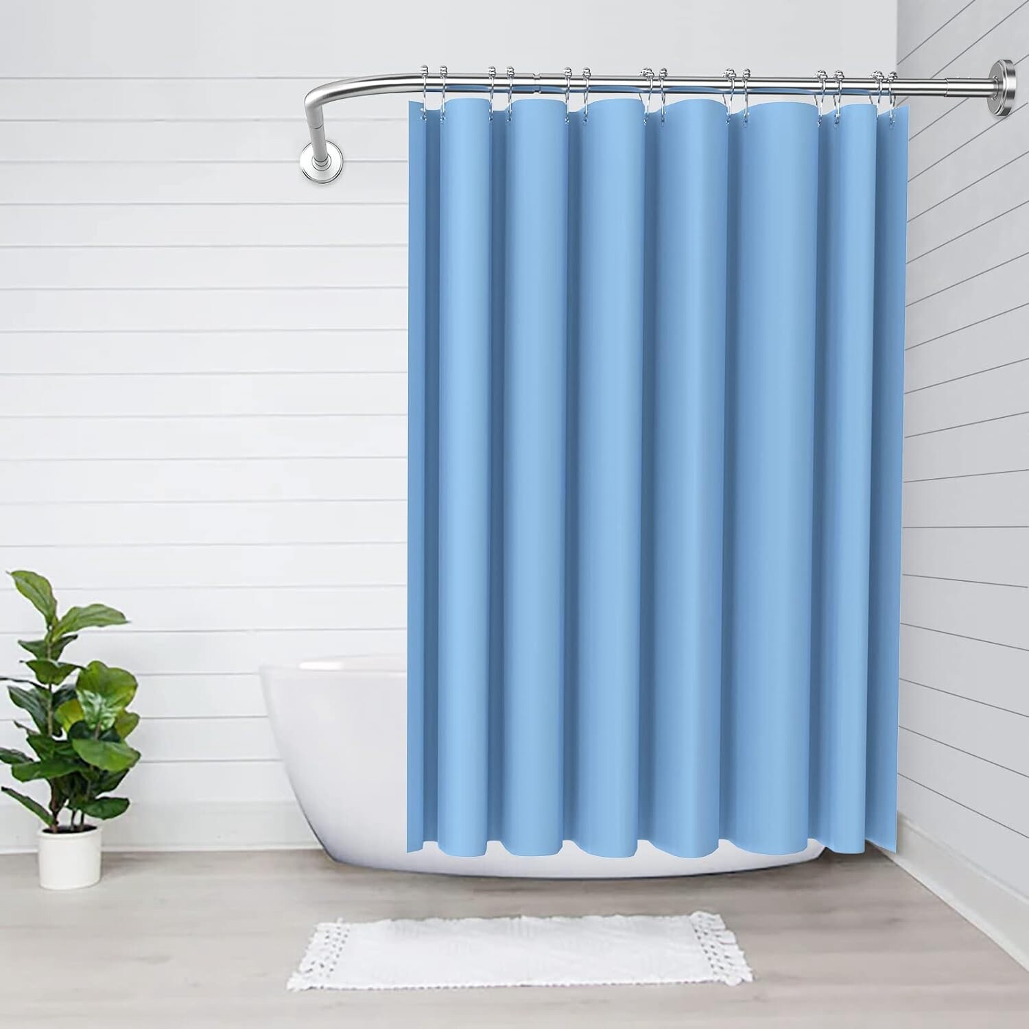 Adjustable Shower Curtain Rod Stainless Steel L Shaped for Bathroom Corner Rack