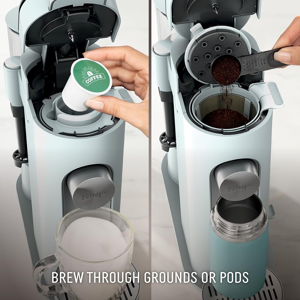Pods & Grounds Specialty SingleServe Coffee Maker, KCup Pod Compatible, Built...