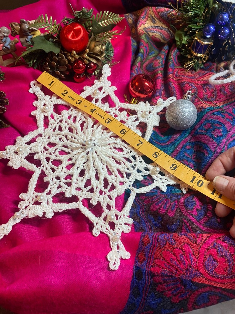 Handmade crochet snowflake