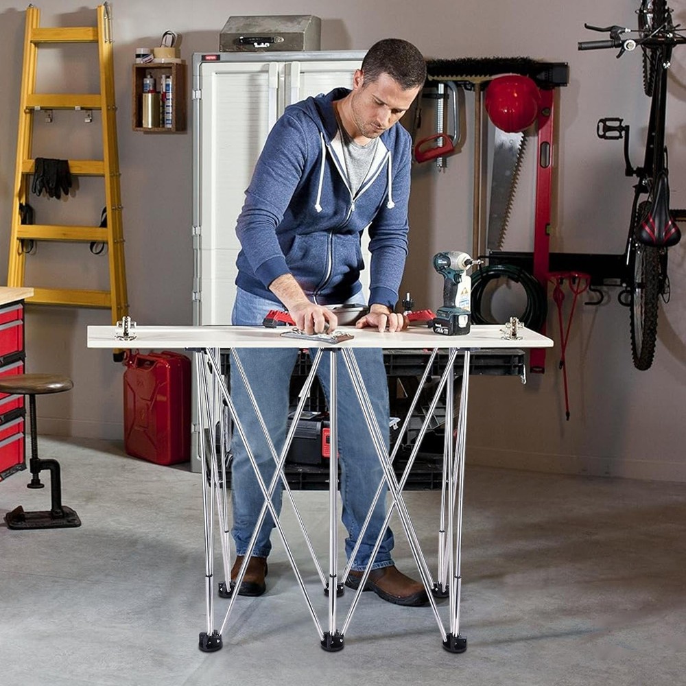 28'' Portable Workbench Collapsible Heavy Duty Folding Work Table Base