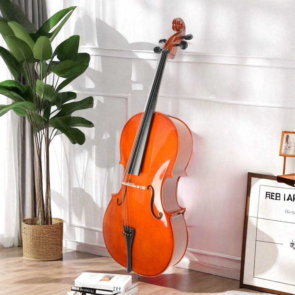Natural Bright Surface 4/4 Full Size Acoustic Cello,Beginner Cello & Violoncello
