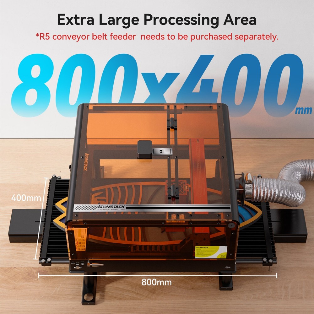 AtomStack A48 Ultra 210W Laser Engraver Engraving Cutting Machine with Enclosure