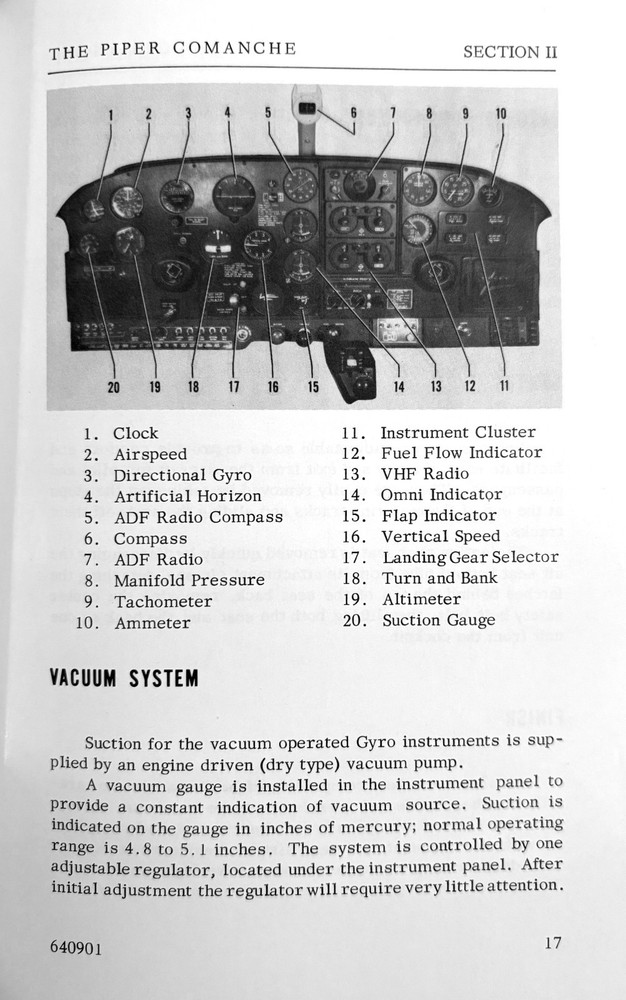 Piper Comanche 260 Owner's Handbook, 1964