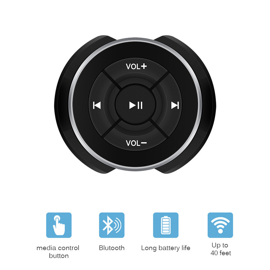 Car Steering Wheel Remote Control Bluetooth Media Button For IOS Android Phone