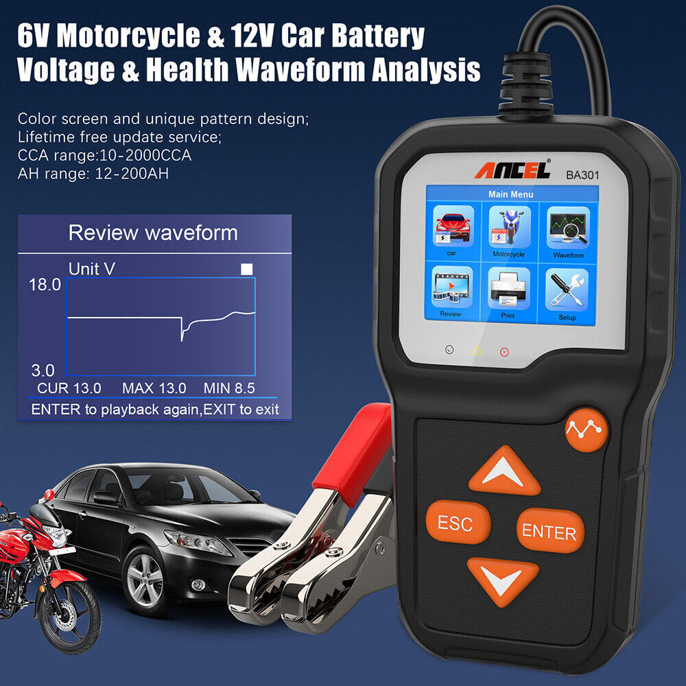 Ancel BA101 Update BA301 Load Battery Tester Digital Analyzer Bad Cell Tool