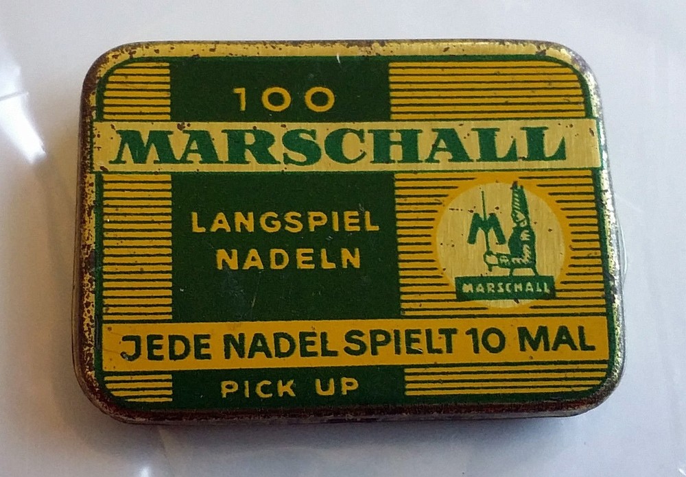 PG277 Gramophone needles MARSCHALL tin box WITH GRAMOPHONE DOTS (3)