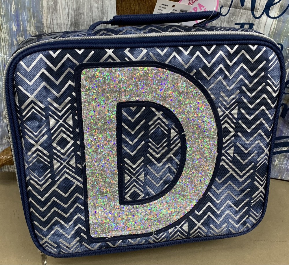 JUSTICE LUNCHBOX INITIAL “D” DENIM AZTEC SHIMMER