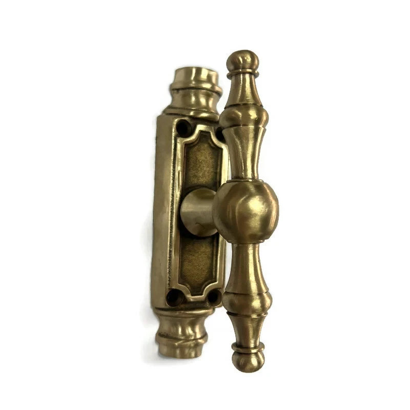 Solid Brass "T"‑Piece Cremone Set 110" (280cm) — Large Knob Version Cut‑to‑Size