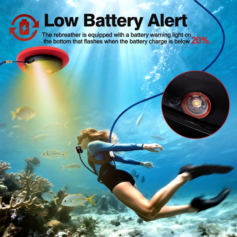 Rechargeable Hookah Dive System,Underwater Breathing Device Provides 3.5h