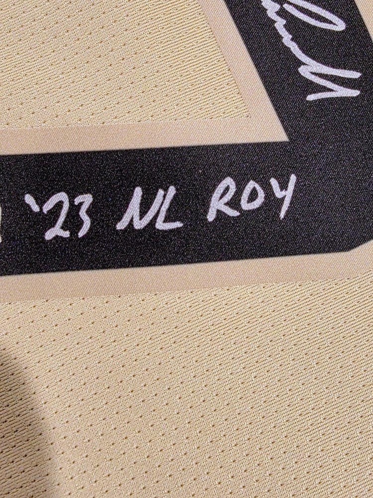 CORBIN CARROLL Under Wraps Signed Jersey Inscribed "MLB DEBUT" "NL ROY"