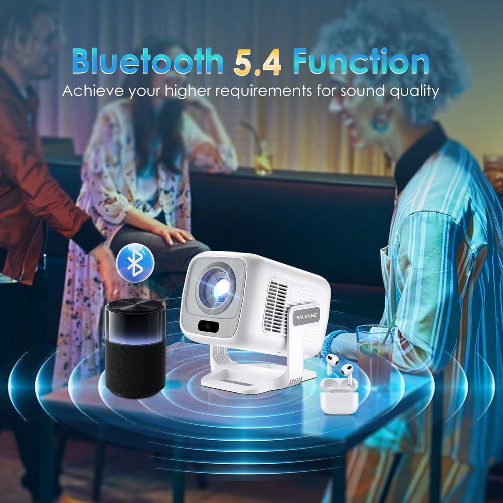 [ Auto Focus / Short Throw ] Smart Projector with Built in Apps, 5G Wifi