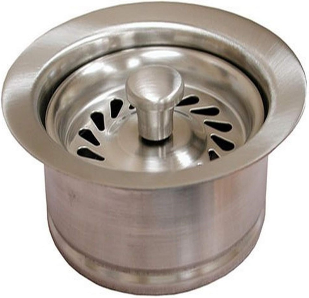 Jones Stephens Push-In Kitchen Garbage Disposal Strainer Assembly Brushed