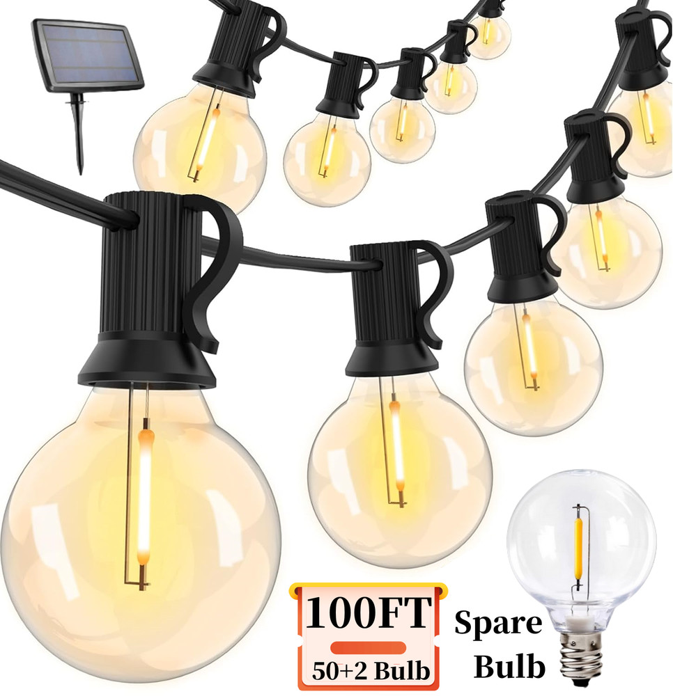 100ft Outdoor Globe String Light Waterproof Patio Light,Shatterproof Led Outside