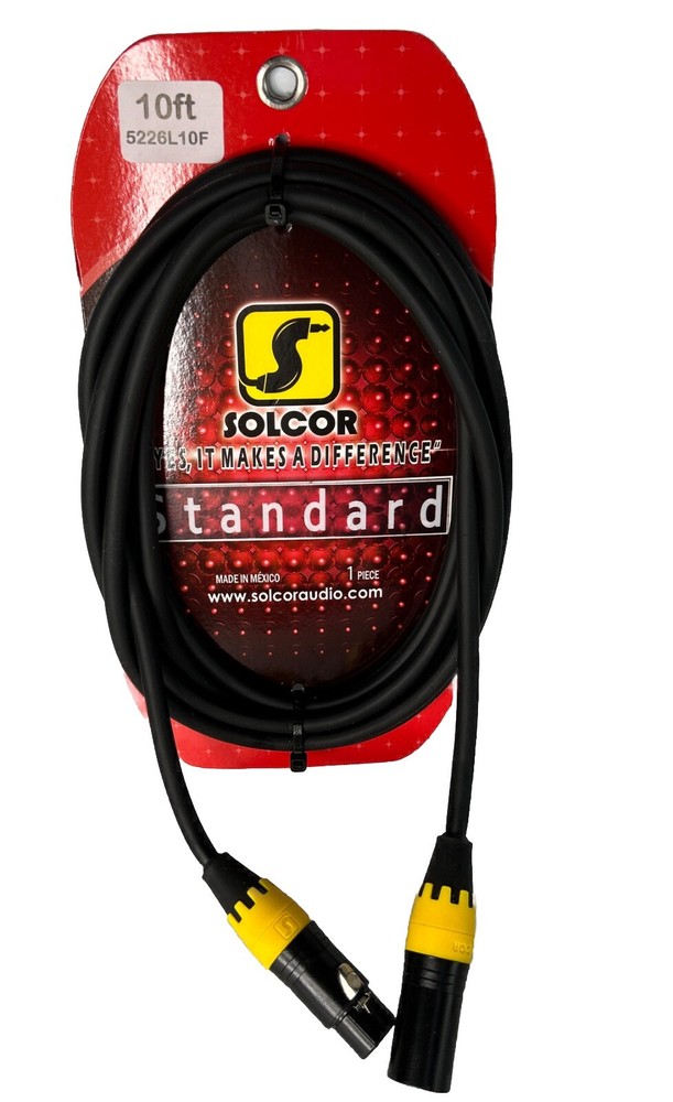 Solcor Standard Microphone Cable. 10 Ft