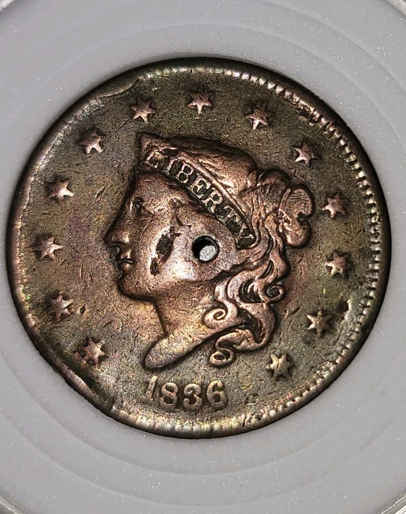 1836 CORONET HEAD LARGE CENT
