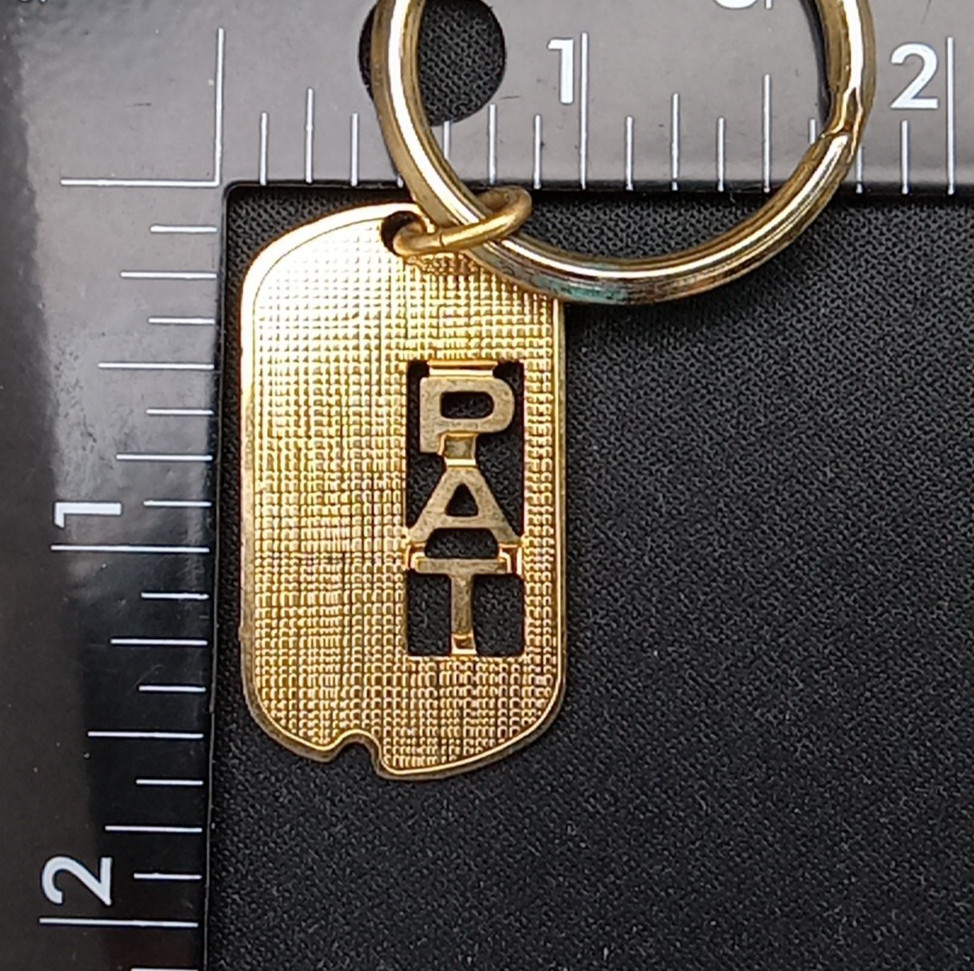 Pat Name Gold Tone Keyring Personalized