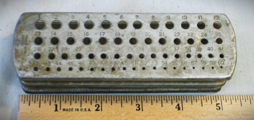 Vintage Numbered Drill Index