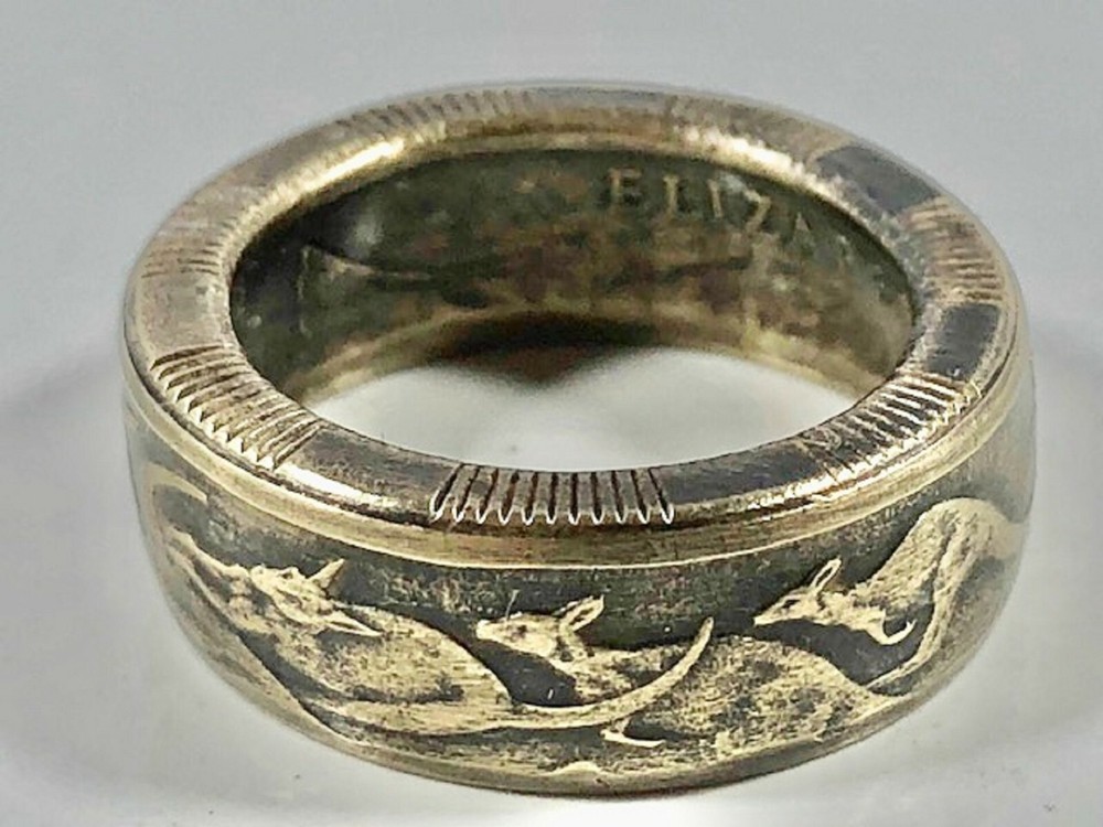 Australia Ring Dollar Australian Coin Ring Hand Made in Canada