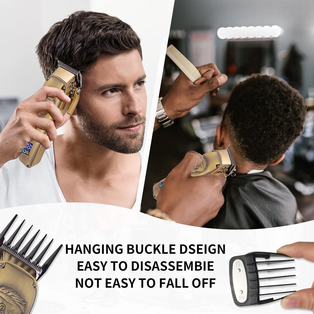 10-Piece Clipper Guard Set, Black Professional Set