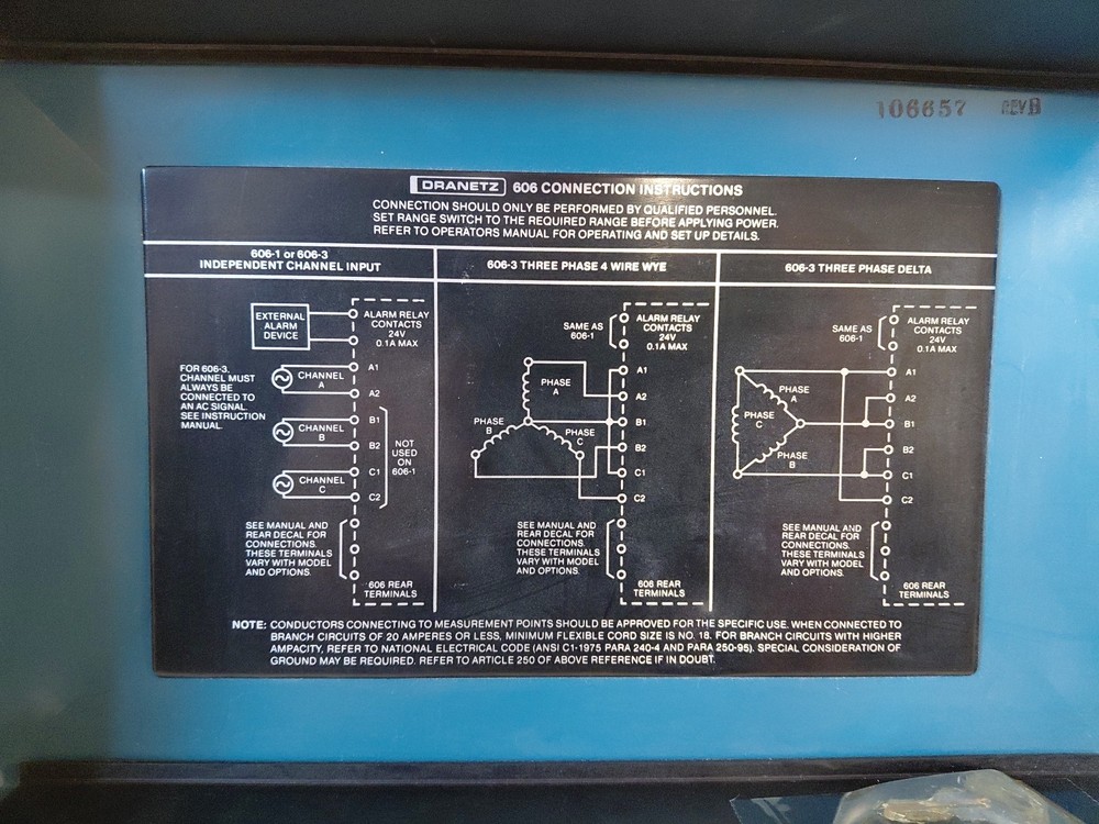 DRANETZ SERIES 606 UNIVERSAL DISTURBANCE ANALYZER With Printer