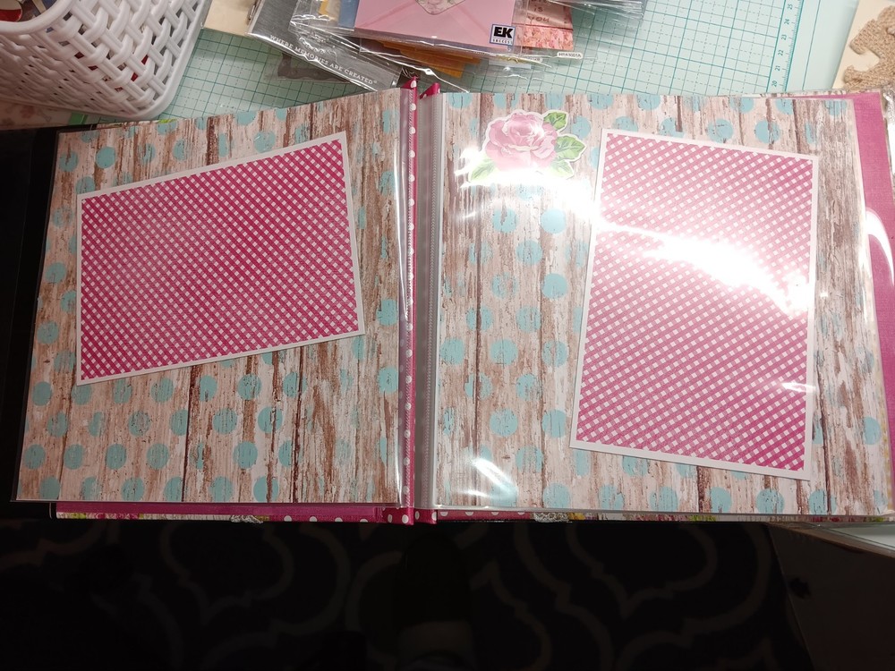 Pre made Paper Studio 8x8 scrapbook plus embellishments