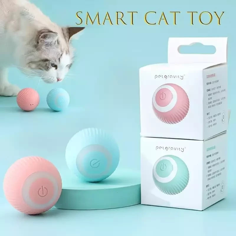 Smart Rotating Ball  Cat & Dog Toy Rolling Ball Interactive Rotating 2 Blue