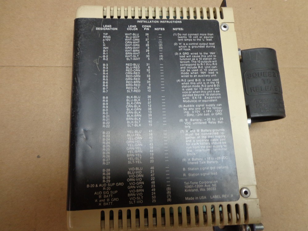 19 Stations Tone only Key Intercom Unit by Teltone