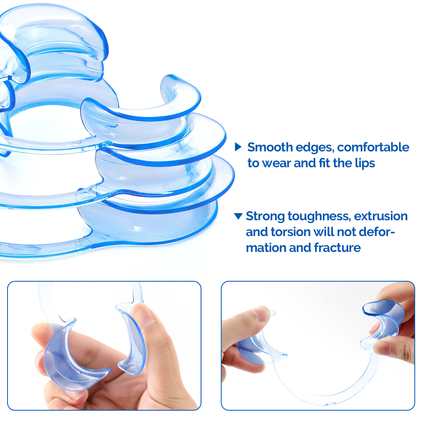 3Pcs JMU Dental Autoclavable Cheek Retractor C Shape Mouth Opener S+M+L