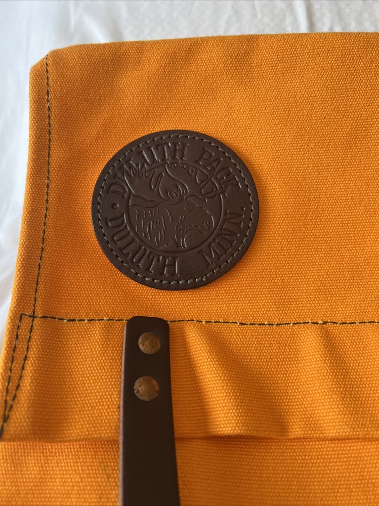 Duluth Pack Mini Duluth Pack Sack Orange Canvas Leather Trim New