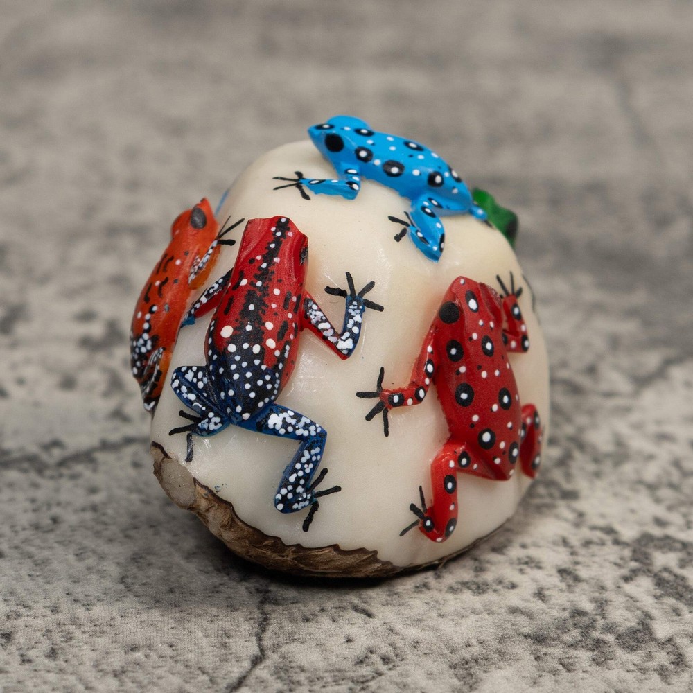 Multiple Poison Dart Frog Tagua Carving