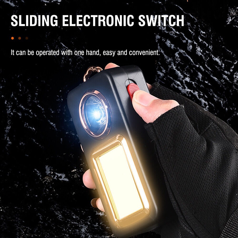 Plastic Portable Camping Lantern LED Rechargeable Flashlight with Sliding Switch