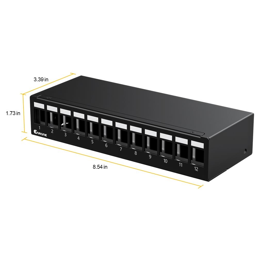 Patch Panel 12 Port Blank Keystone Patch Panel STP&UTP Compatible with LC/SC/...