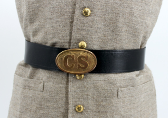 Confederate Civil War Enlisted Belt with Buckle Up to 60 Inches