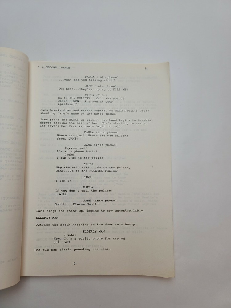 A SECOND CHANCE / Reggie Bruce 1990 Unproduced Movie Script Screenplay