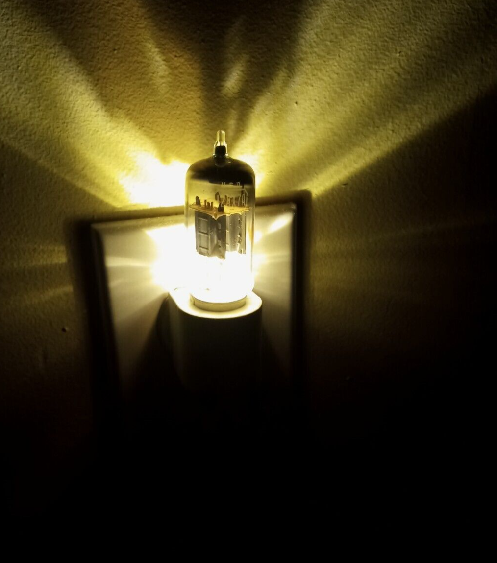 TNTUBES Night Light New 12AX7A Style Vacuum Tube LED White Auto Light Sensing